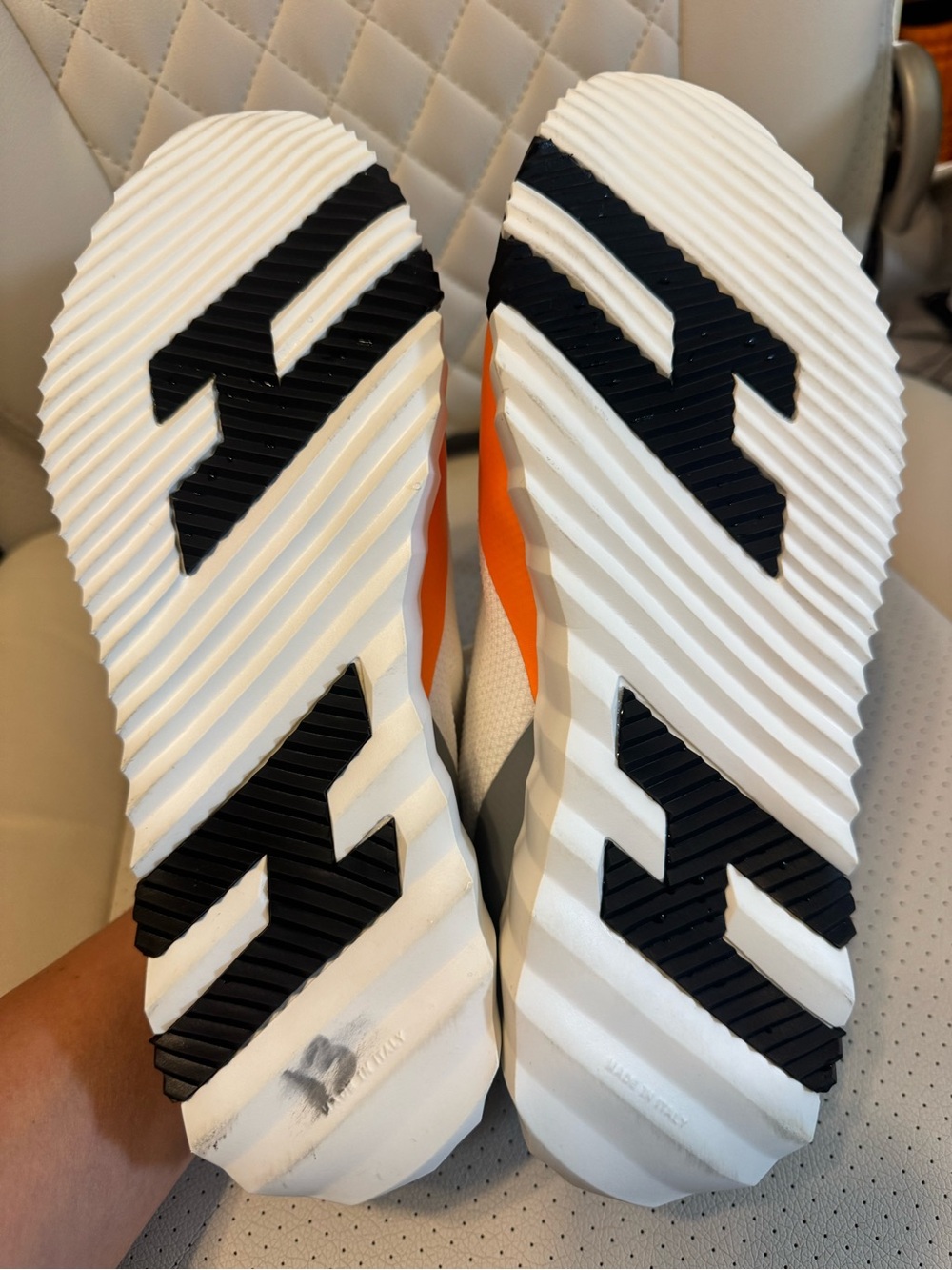 HERMÈS Paris Women’s Sneakers – White Orange Gray US 7,5 -8 - Picture 4 of 14